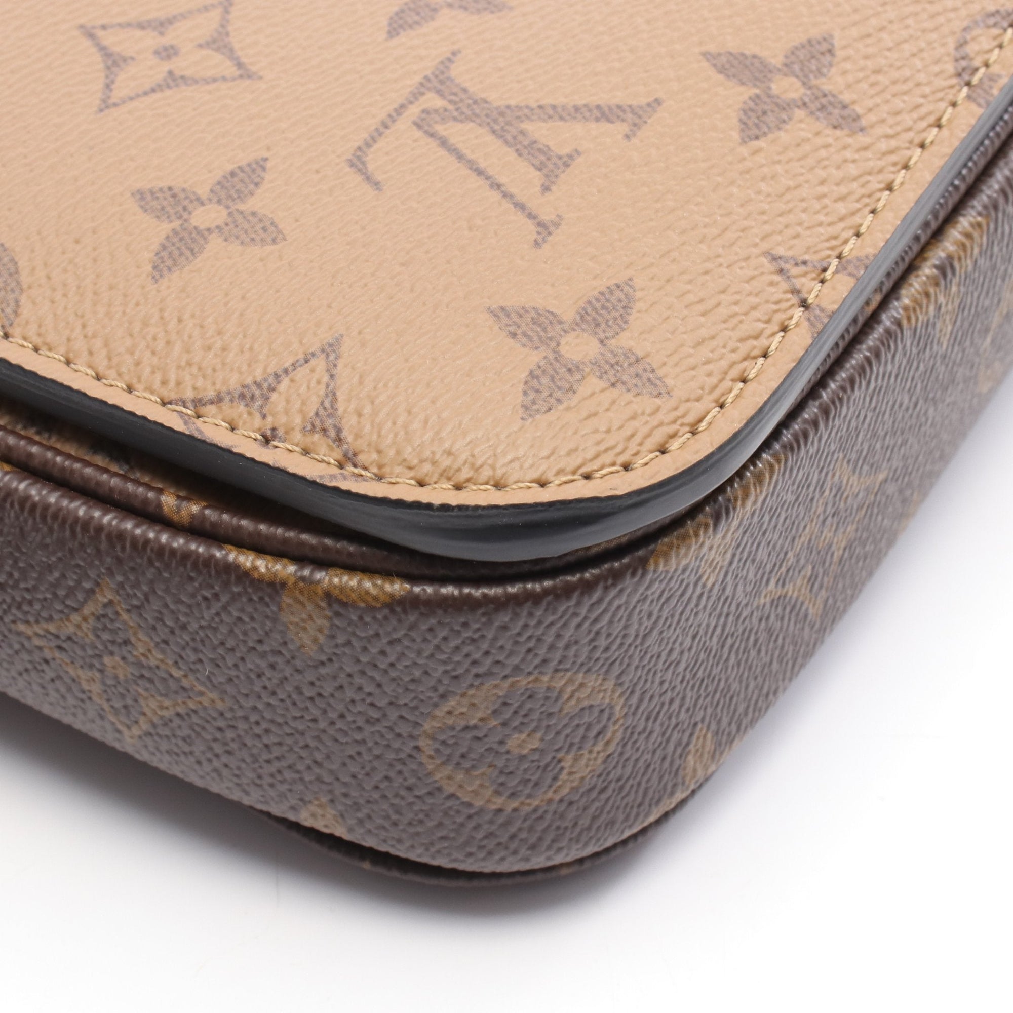 Pochette Metis MM Monogram reverse Handbag PVC Leather Brown Black 2WAY