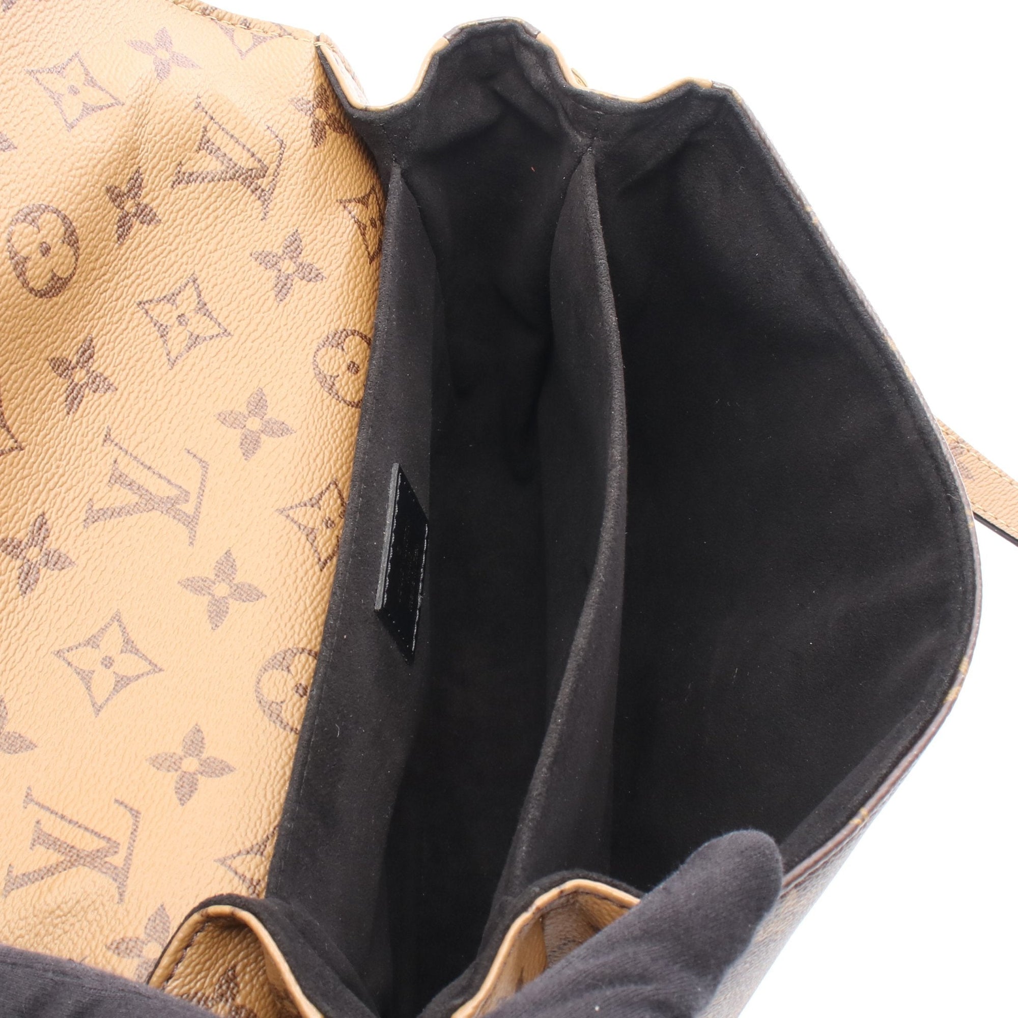 Pochette Metis MM Monogram reverse Handbag PVC Leather Brown Black 2WAY