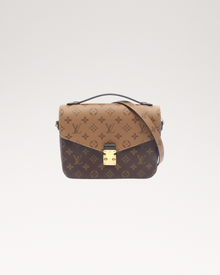 Pochette Metis MM Monogram reverse Handbag PVC Leather Brown Black 2WAY