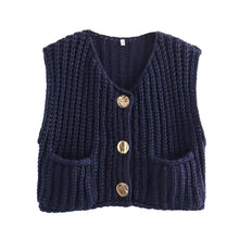Women's Vest Outerwears Sleeveless Brown Sweater Knit Vest Women Preppy Cropped Sweaters Autumn Winter Vest Woman Knitwears