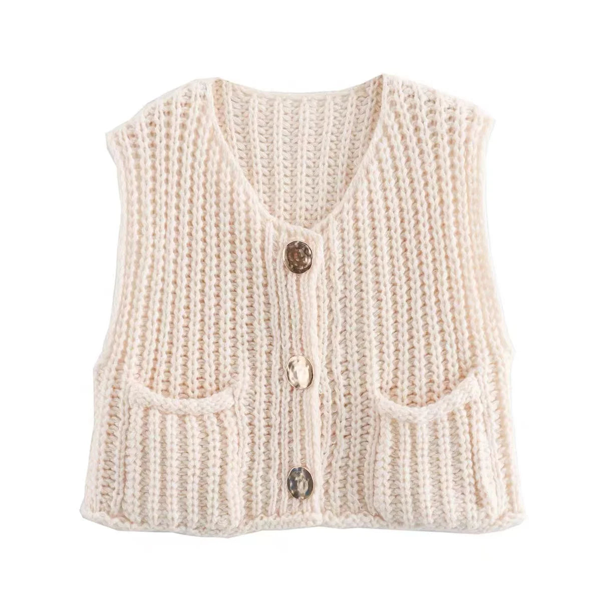 Women's Vest Outerwears Sleeveless Brown Sweater Knit Vest Women Preppy Cropped Sweaters Autumn Winter Vest Woman Knitwears
