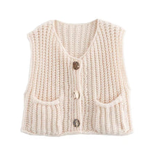 Women's Vest Outerwears Sleeveless Brown Sweater Knit Vest Women Preppy Cropped Sweaters Autumn Winter Vest Woman Knitwears