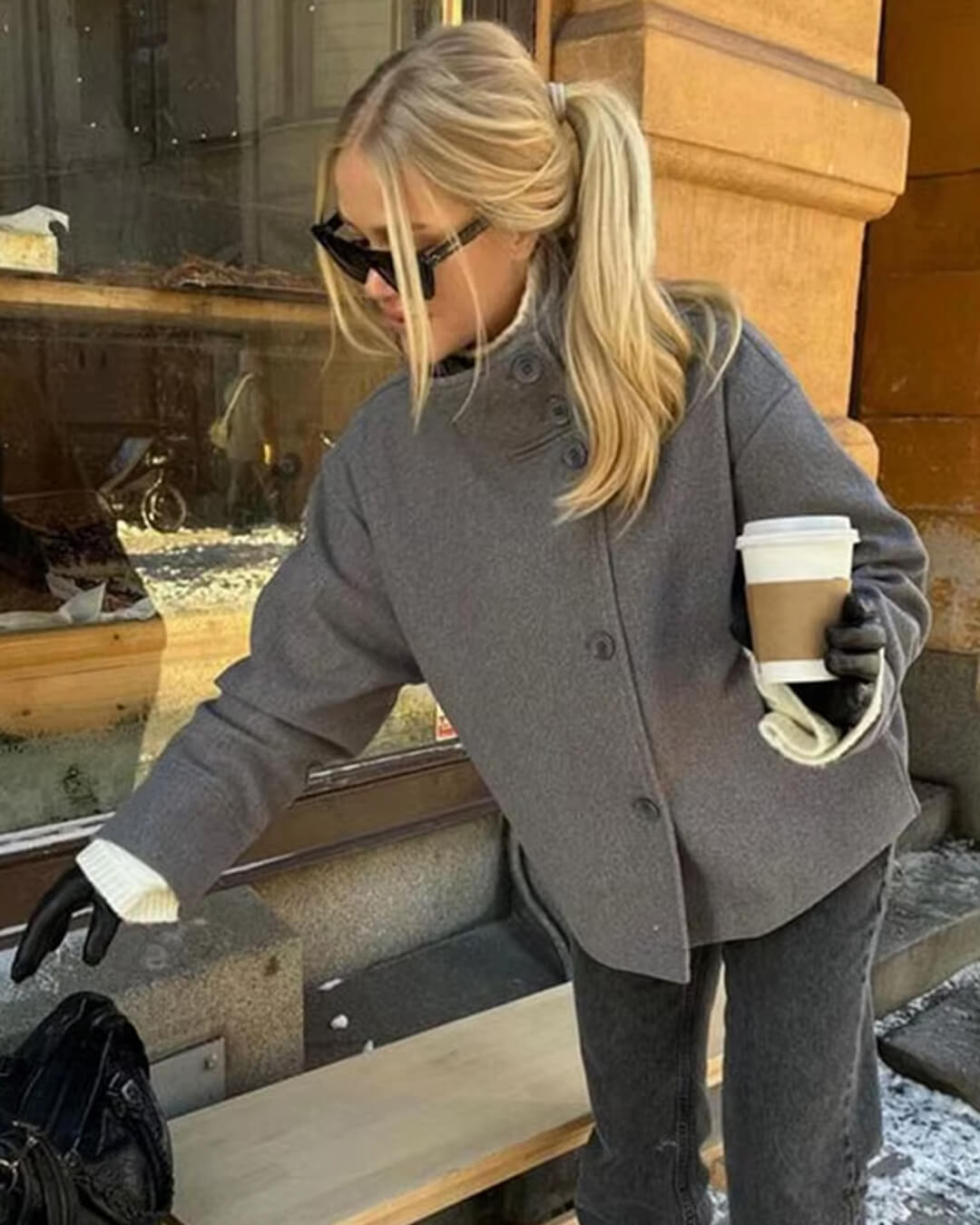 Rosalie | Elegant Jacket with Stand Collar